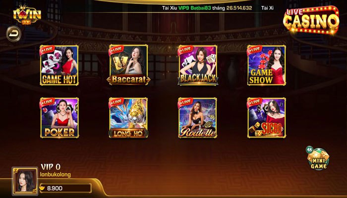 Tìm kiếm lợi nhuận khủng với Live Casino Iwin