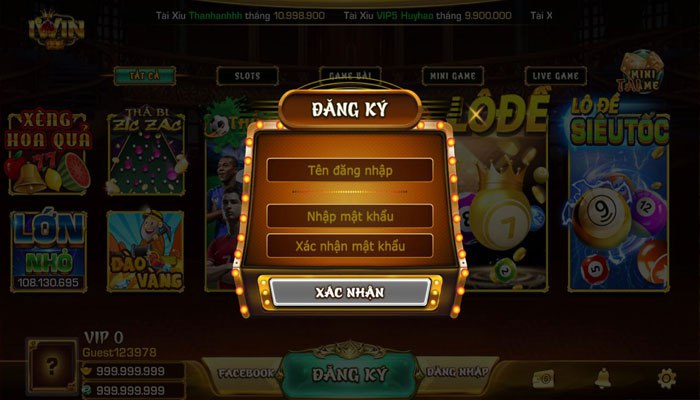 Điều kiện đăng ký tài khoản trên cổng game Iwin