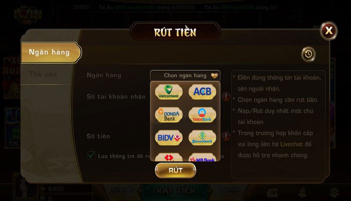 Những lưu ý khi rút tiền tại cổng game Iwin